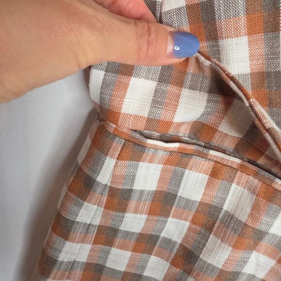 Nine West XS NWT Brown Beige plaids Double Breasted blazer jacket. Work Office - Picture 13 of 13